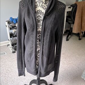 Athleta dark grey hoodie zip up sweater size XL